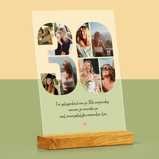 Fotocollage: 30E Verjaardag Wensen - Afdruk Op Acrylglas (Verticaal)