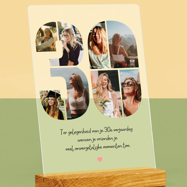 Fotocollage: 30E Verjaardag Wensen - Afdruk Op Acrylglas (Verticaal)