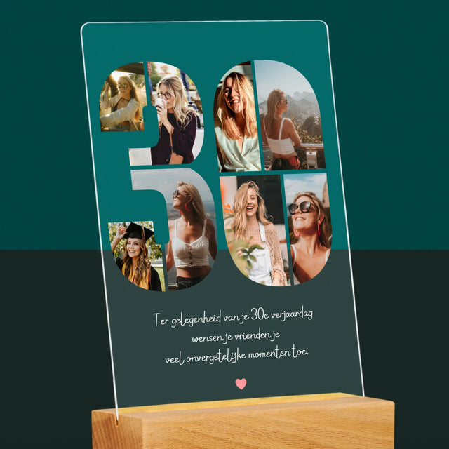 Fotocollage: 30E Verjaardag Wensen - Afdruk Op Acrylglas (Verticaal)
