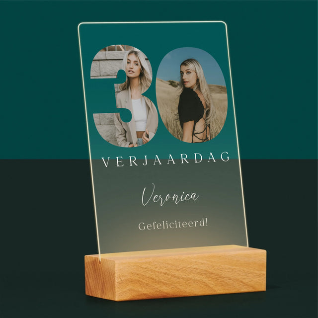 Woord Van Foto'S: 30E Verjaardag Handtekening - Afdruk Op Acrylglas (Verticaal)