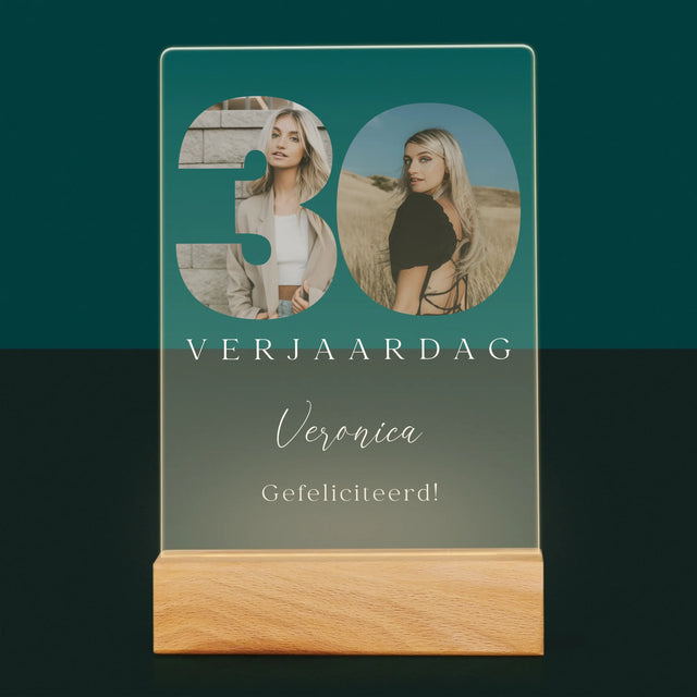 Woord Van Foto'S: 30E Verjaardag Handtekening - Afdruk Op Acrylglas (Verticaal)
