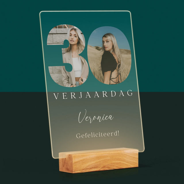 Woord Van Foto'S: 30E Verjaardag Handtekening - Afdruk Op Acrylglas (Verticaal)
