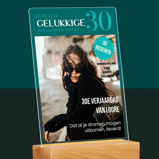 Omslag Van Tijdschrift: Gelukkige 30 - Afdruk Op Acrylglas (Verticaal)
