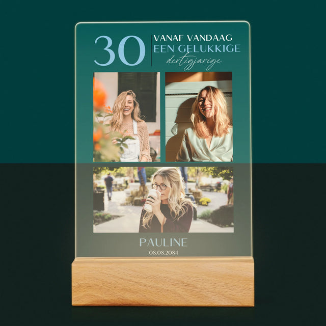 Fotocollage: Vanaf Vandaag Een Gelukkige 30'Er - Afdruk Op Acrylglas (Verticaal)