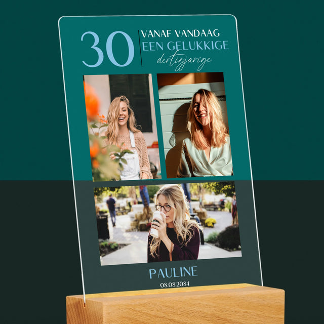 Fotocollage: Vanaf Vandaag Een Gelukkige 30'Er - Afdruk Op Acrylglas (Verticaal)