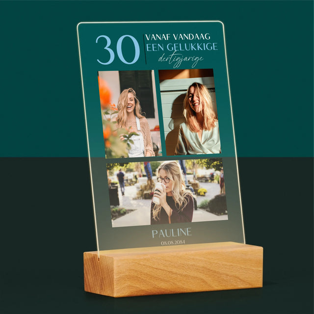 Fotocollage: Vanaf Vandaag Een Gelukkige 30'Er - Afdruk Op Acrylglas (Verticaal)