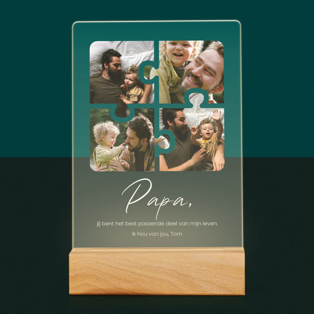 Fotocollage: Fotopuzzel, Papa - Afdruk Op Acrylglas (Verticaal)