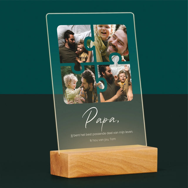 Fotocollage: Fotopuzzel, Papa - Afdruk Op Acrylglas (Verticaal)