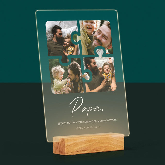 Fotocollage: Fotopuzzel, Papa - Afdruk Op Acrylglas (Verticaal)