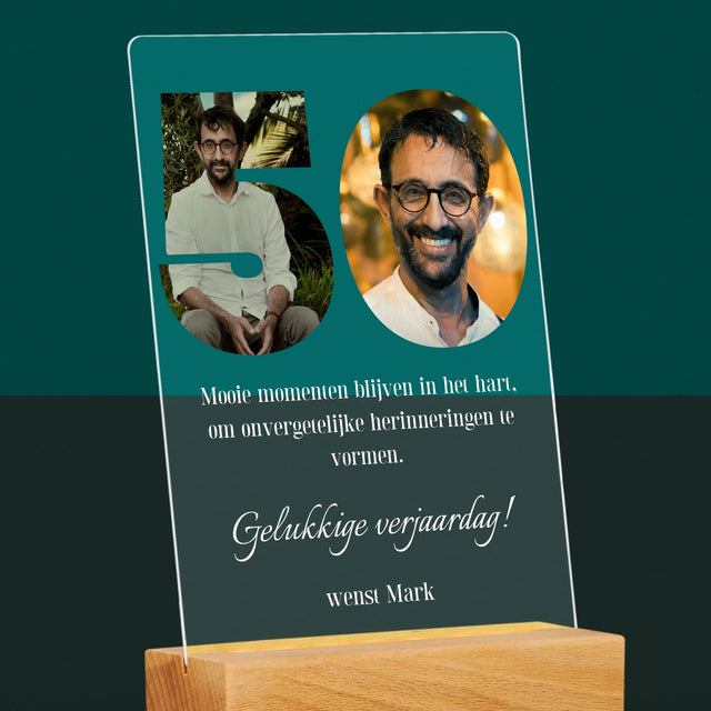 Woord Van Foto'S: 50E Verjaardag - Afdruk Op Acrylglas (Verticaal)