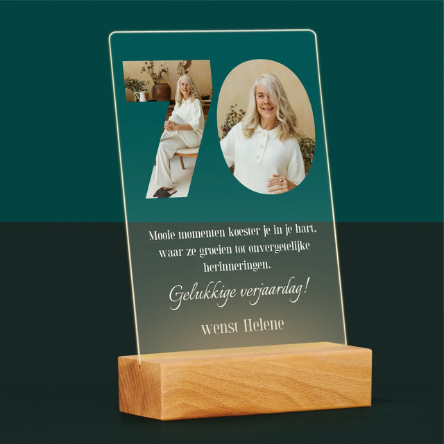Woord Van Foto'S: 70E Verjaardag - Afdruk Op Acrylglas (Verticaal)