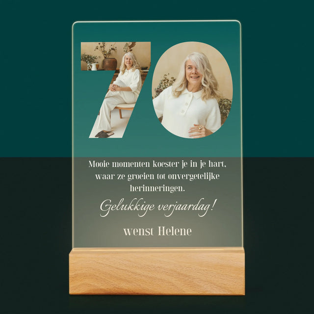 Woord Van Foto'S: 70E Verjaardag - Afdruk Op Acrylglas (Verticaal)