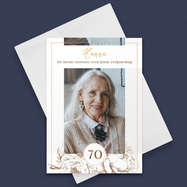 Foto En Handtekening: 70E Verjaardag - Wenskaart