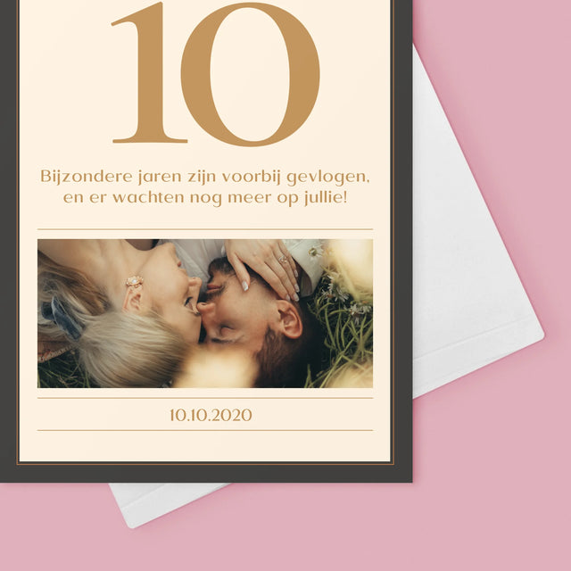 Foto En Handtekening: 10De Huwelijksverjaardag - Wenskaart