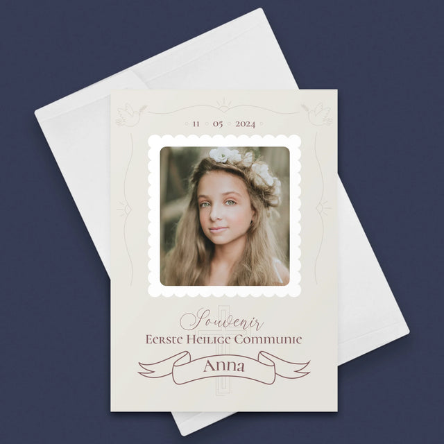 Foto En Handtekening: Eerste Communie Duifjes - Wenskaart