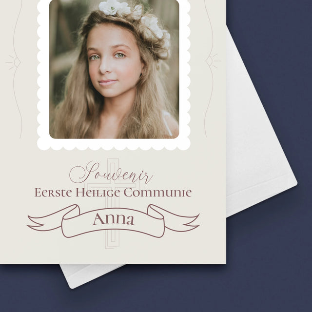 Foto En Handtekening: Eerste Communie Duifjes - Wenskaart