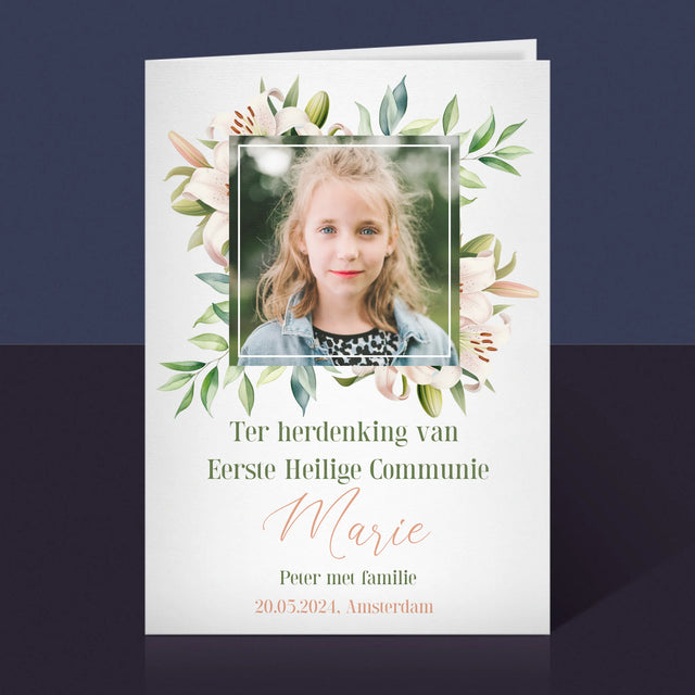 Foto En Handtekening: Ter Herdenking Van Eerste Heilige Communie - Wenskaart