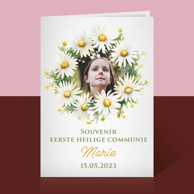 Foto En Handtekening: Souvenir Eerste Heilige Communie, Margrieten - Wenskaart