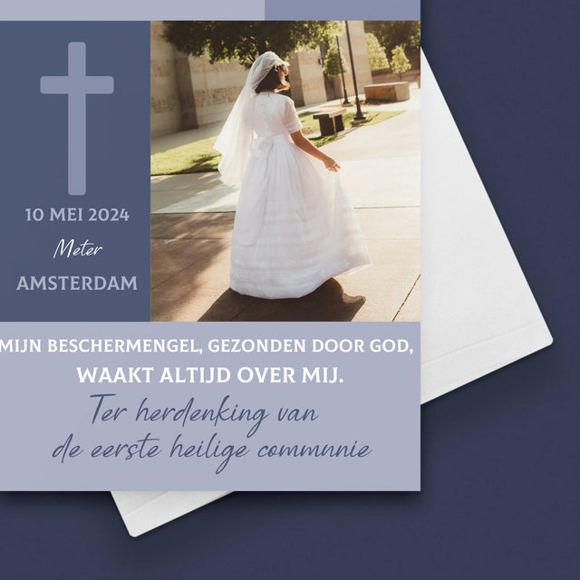 Foto En Handtekening: Communie, Beschermengel - Wenskaart