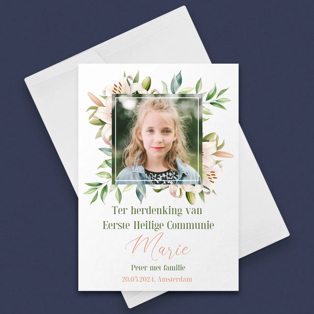 Foto En Handtekening: Ter Herdenking Van Eerste Heilige Communie - Wenskaart