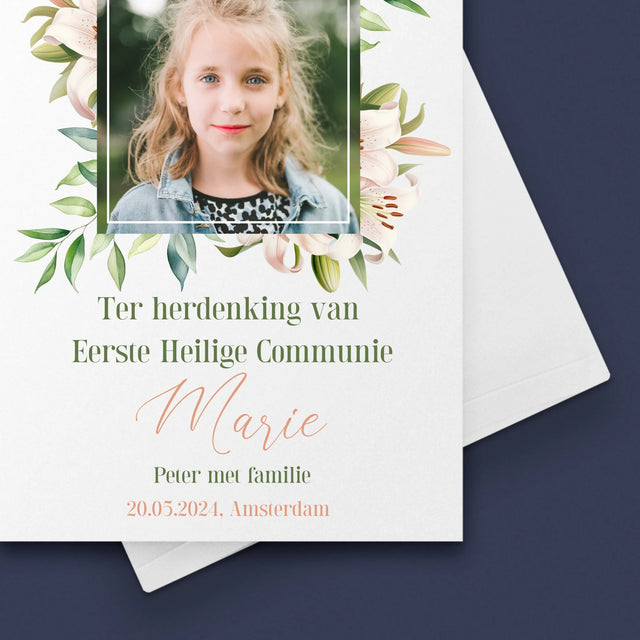 Foto En Handtekening: Ter Herdenking Van Eerste Heilige Communie - Wenskaart