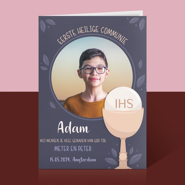 Foto En Handtekening: Eerste Heilige Communie - Wenskaart