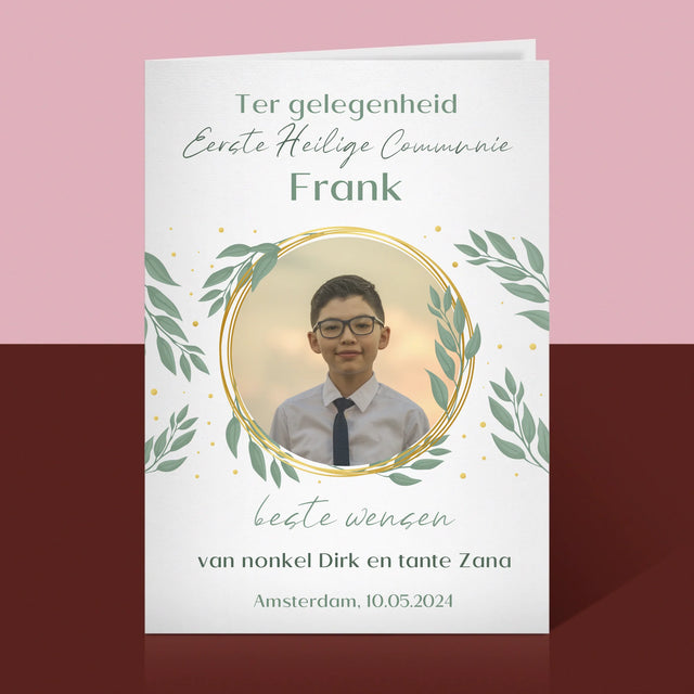Foto En Handtekening: Ter Gelegenheid Van Eerste Heilige Communie - Wenskaart