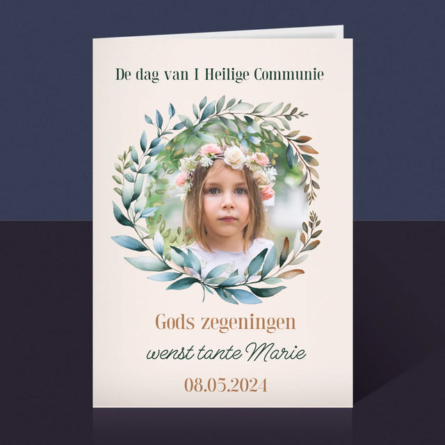 Foto En Handtekening: Op De Dag Van I Heilige Communie - Wenskaart
