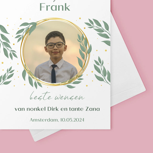 Foto En Handtekening: Ter Gelegenheid Van Eerste Heilige Communie - Wenskaart