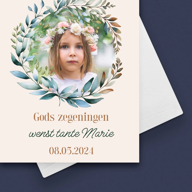 Foto En Handtekening: Op De Dag Van I Heilige Communie - Wenskaart