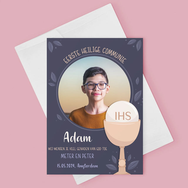 Foto En Handtekening: Eerste Heilige Communie - Wenskaart