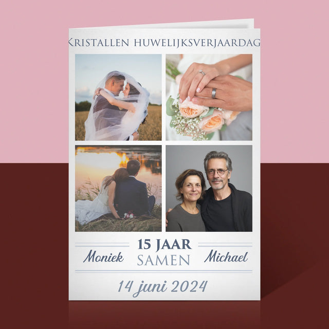 Fotocollage: 15 Jaar Samen - Wenskaart