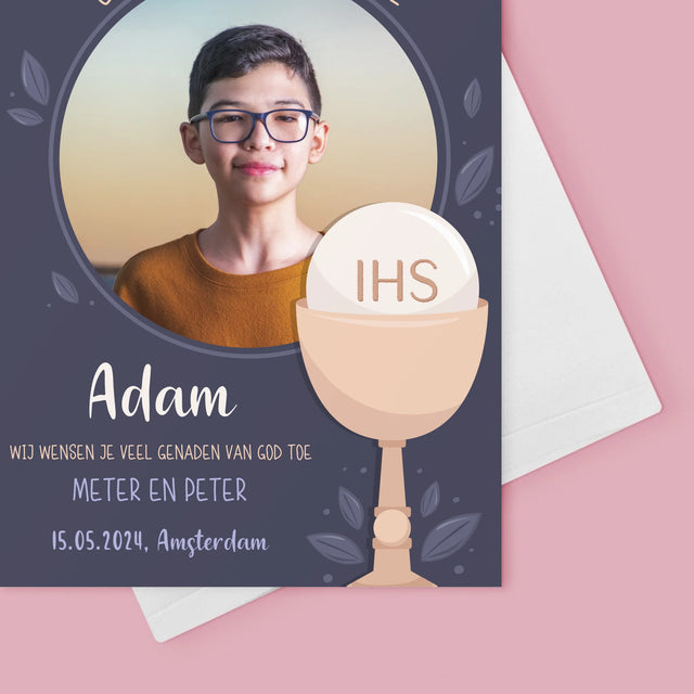 Foto En Handtekening: Eerste Heilige Communie - Wenskaart