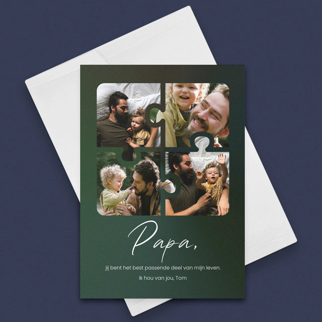 Fotocollage: Fotopuzzel, Papa - Wenskaart