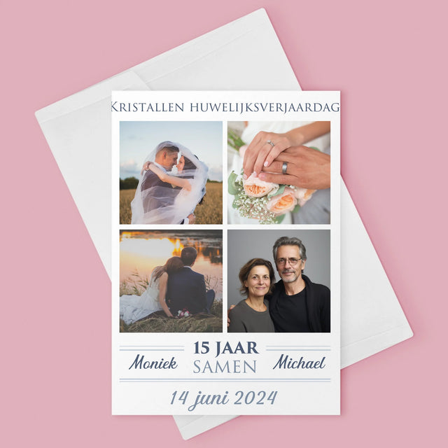 Fotocollage: 15 Jaar Samen - Wenskaart