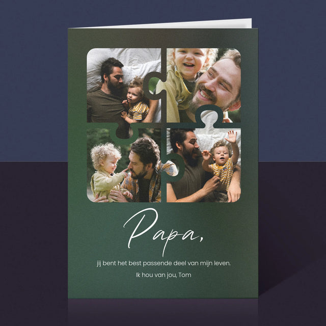 Fotocollage: Fotopuzzel, Papa - Wenskaart
