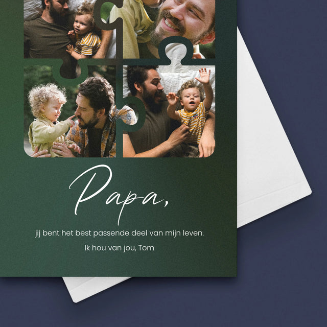 Fotocollage: Fotopuzzel, Papa - Wenskaart