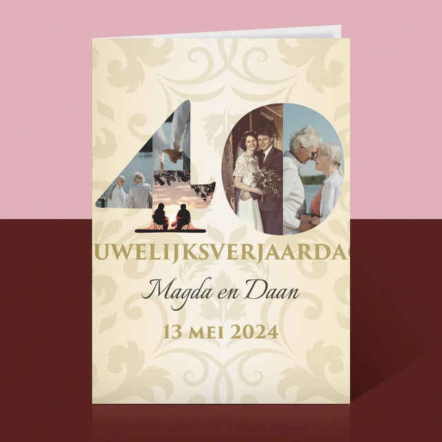 Woord Van Foto'S: 40Ste Huwelijksverjaardag - Wenskaart