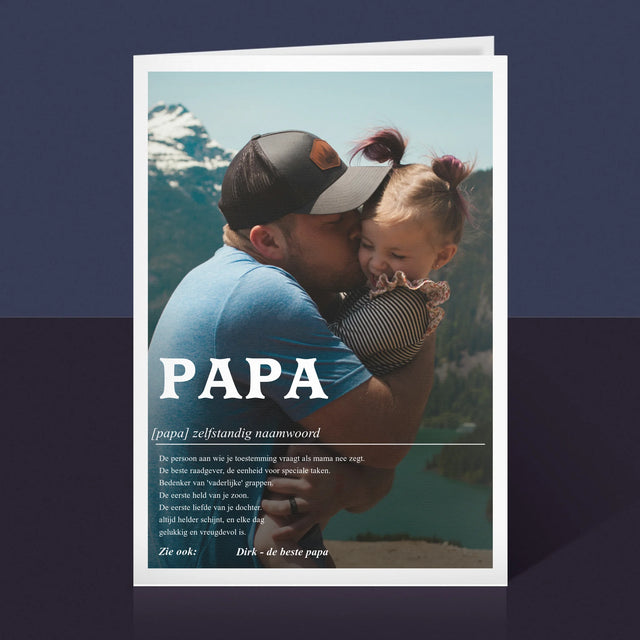 Foto En Handtekening: Definitie Papa - Wenskaart
