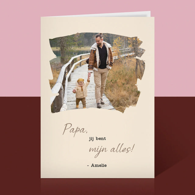 Foto En Handtekening: Kaartje Voor Papa - Wenskaart