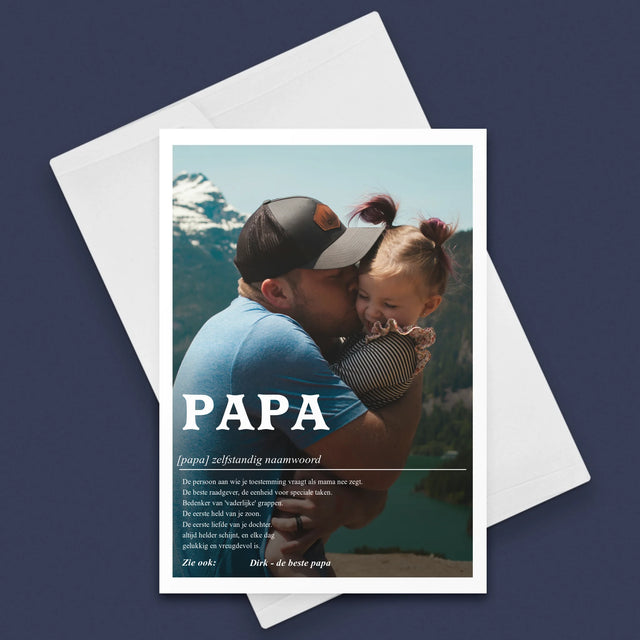 Foto En Handtekening: Definitie Papa - Wenskaart