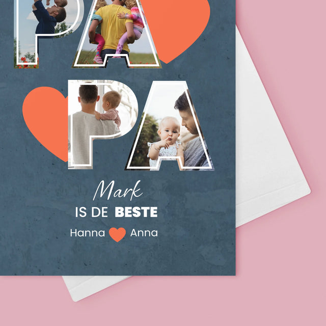 Fotocollage: Papa Is De Beste - Wenskaart