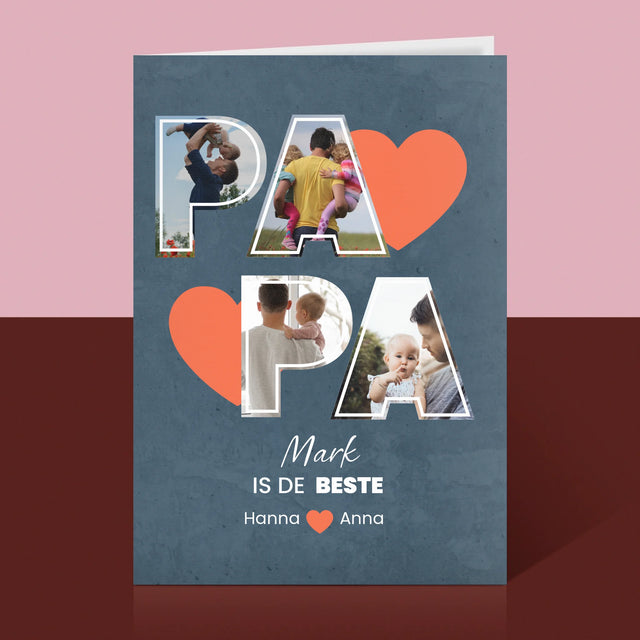 Fotocollage: Papa Is De Beste - Wenskaart
