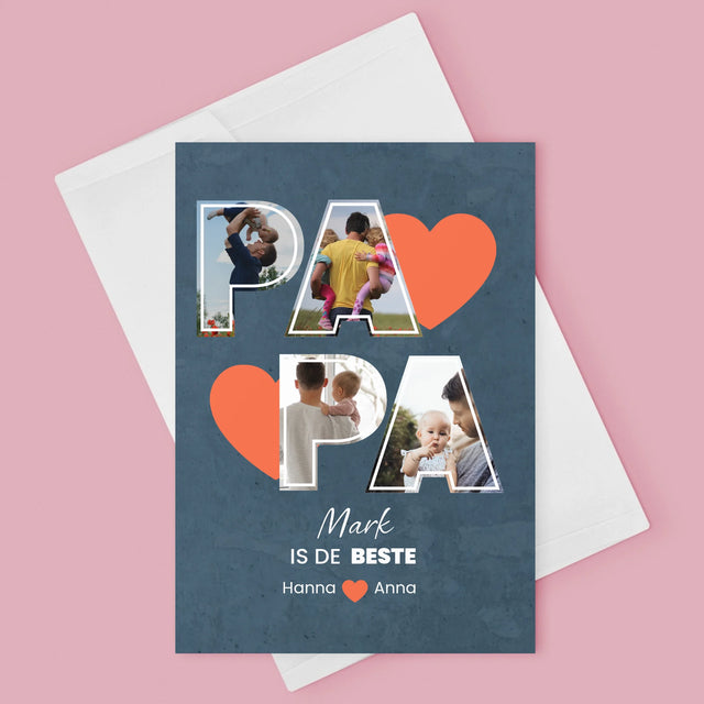 Fotocollage: Papa Is De Beste - Wenskaart