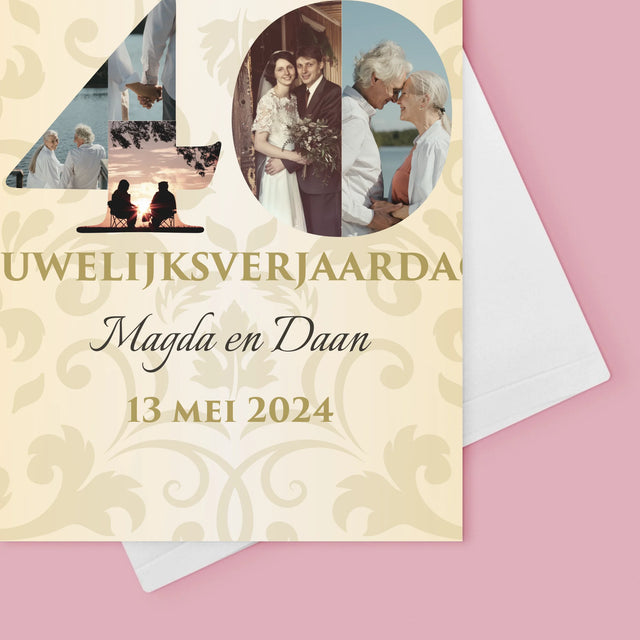 Woord Van Foto'S: 40Ste Huwelijksverjaardag - Wenskaart