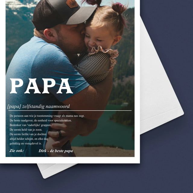 Foto En Handtekening: Definitie Papa - Wenskaart