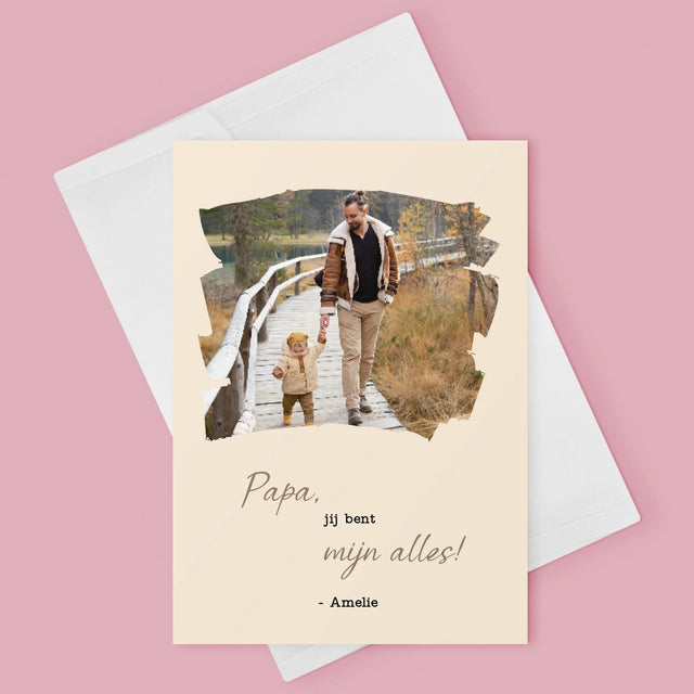 Foto En Handtekening: Kaartje Voor Papa - Wenskaart