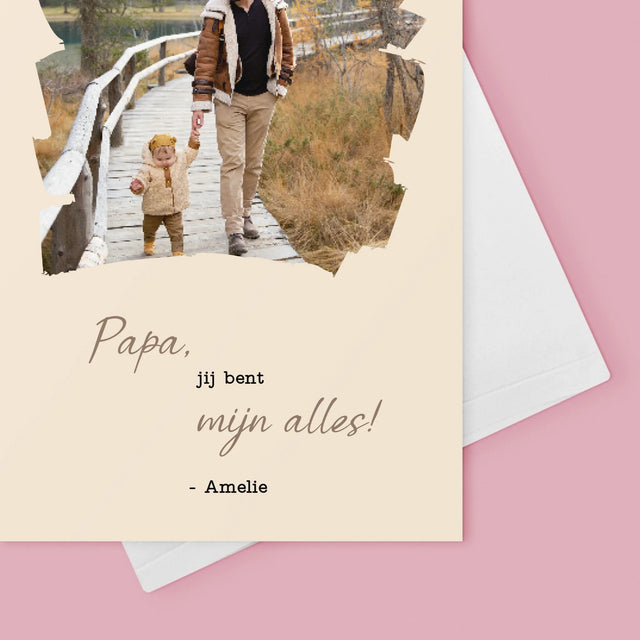 Foto En Handtekening: Kaartje Voor Papa - Wenskaart