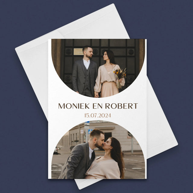 Fotocollage: Trouwdag - Wenskaart