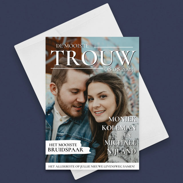 Omslag Van Tijdschrift: De Mooiste Trouw - Wenskaart